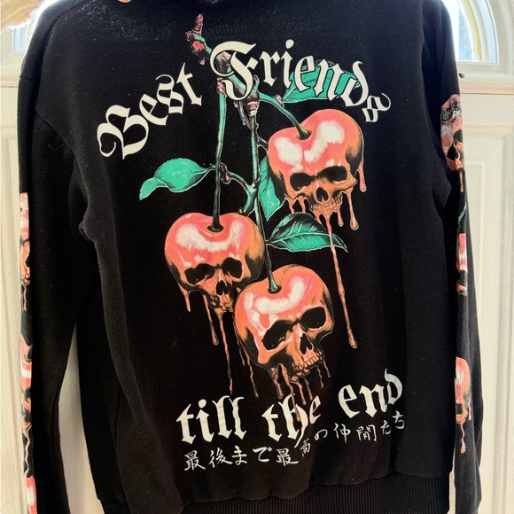 Black Hoodie with Graphic Design - Picture 2 of 3